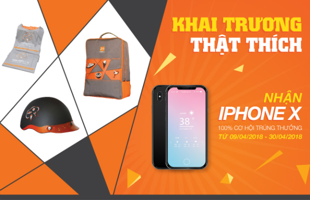Cơ hội trúng iPhone X và hàng trăm phần quà tặng ý nghĩa banner khai truong chi nhanh can tho hoi an