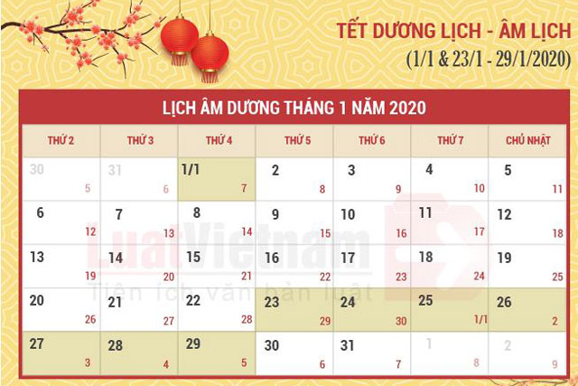 Người lao động được nghỉ 7 ngày vào Tết Âm lịch 2020 nghỉ Tết Âm lịch 2020