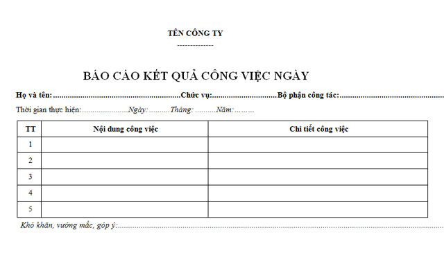 Mẫu checklist công việc hàng ngày điển hình ở các công ty checklist báo cáo công việc