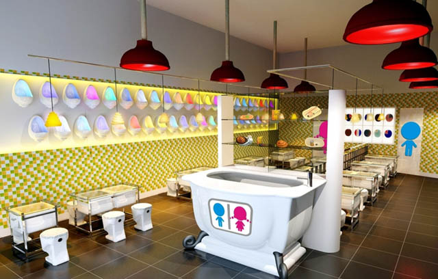 Nhà hàng Modern Toilet sử dụng bàn ghế là bồn cầu, bồn tắm nha hang modern toilet su dung ban ghe la bon cau bon tam