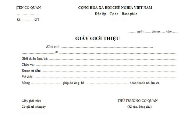 Giấy giới thiệu tuy nhỏ nhưng lại có vai trò quan trọng lắm đấy vai trò của giấy giới thiệu